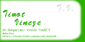 timot vincze business card